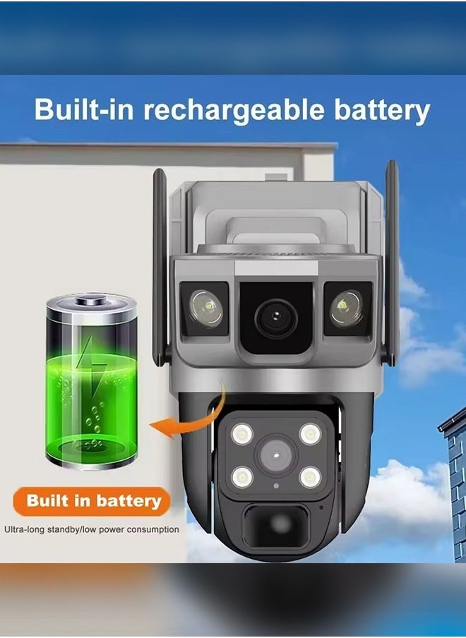 Solar Powered 4G HD Surveillance Camera – Dual Lens Outdoor Smart Security Camera with Auto Tracking, 2-Way Audio, Night Vision, and PIR Motion Detection – Weatherproof, Wireless CCTV for Home, Office, and Property Protection