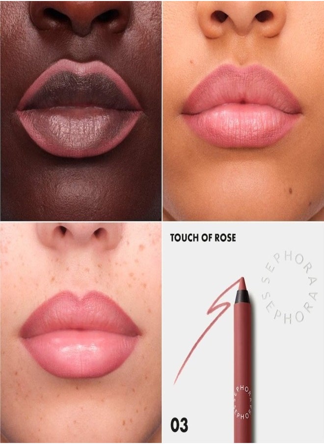 SEPHORA COLLECTION Colorful 8HR Longwear Transferproof Lip Liner 03 Touch Of Rose - Matte Classic Nude Pink – Waterproof Precision Lip Pencil in Soft Pink, 1.2g