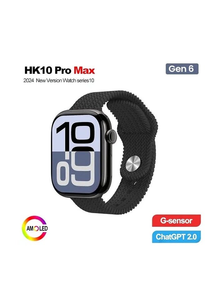 HK10 Pro Max Multifunctional AMOLED Display Smart Watch for Men & Women, Fitness Tracker, Heart Rate Monitoring, Sleep Tracking, Waterproof, Touchscreen, Long Battery Life, Stylish Design