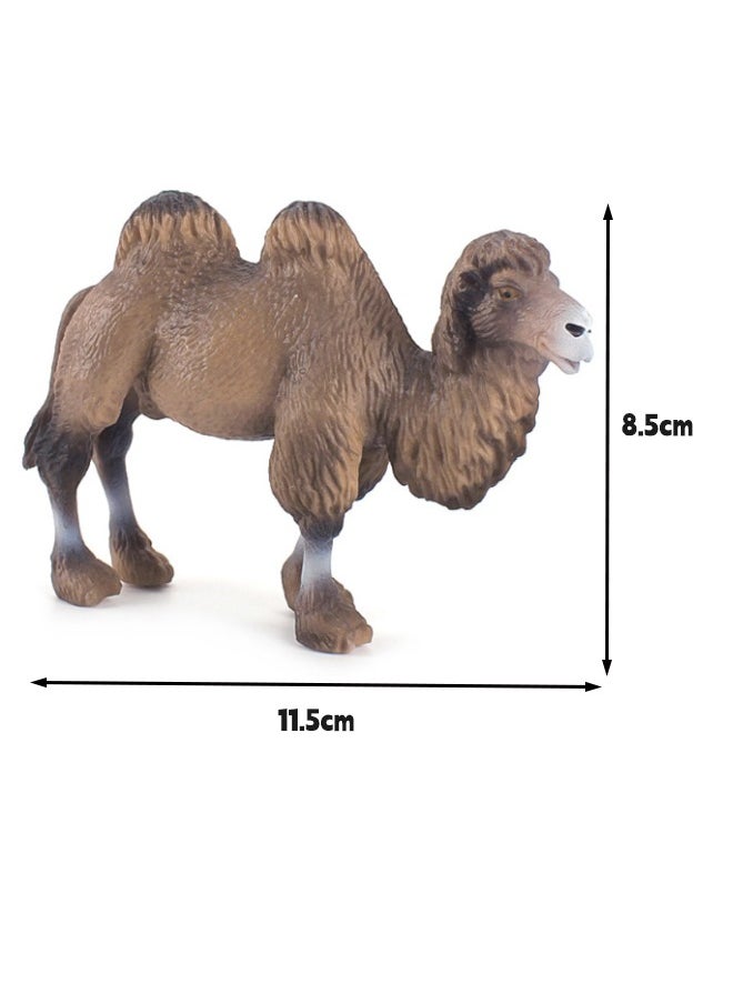 2-Pack Desert Camel Solid Static Model Figurine Toy Set, Hand-Painted Realistic Bactrian Camels, Eco-Friendly PVC Material, Animal Toys for Decoration & Education