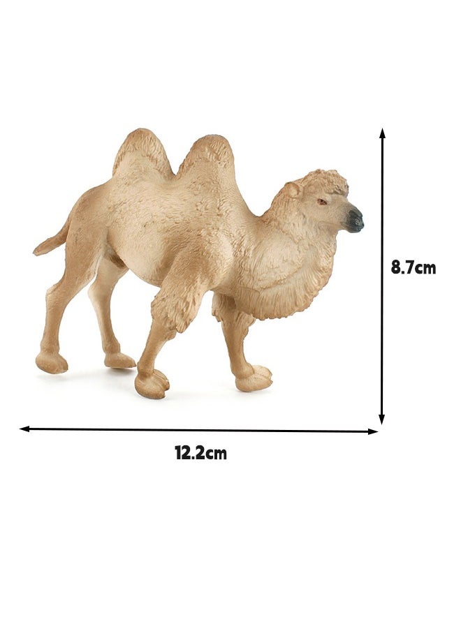 2-Pack Desert Camel Solid Static Model Figurine Toy Set, Hand-Painted Realistic Bactrian Camels, Eco-Friendly PVC Material, Animal Toys for Decoration & Education