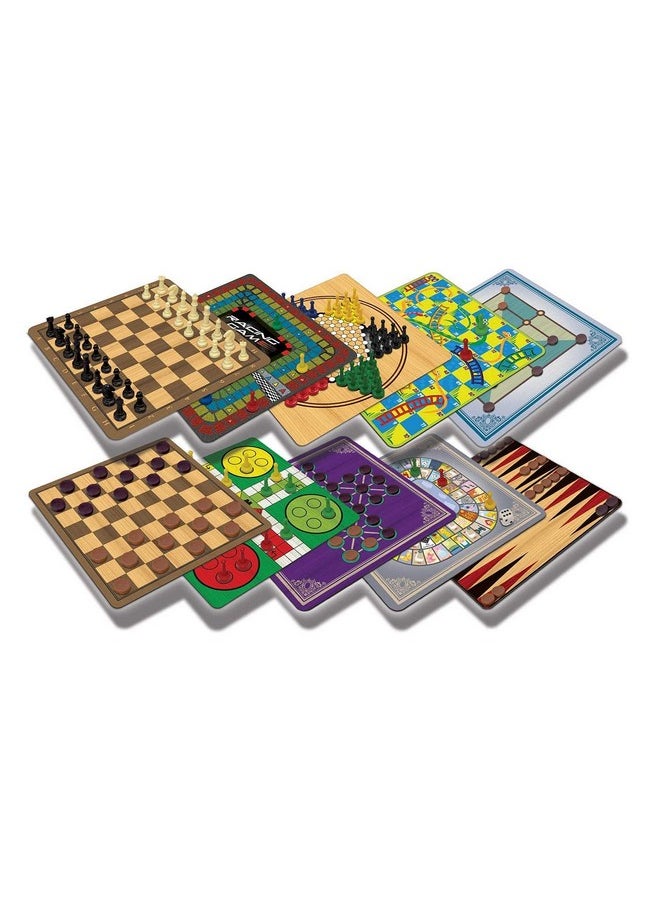 : Classic Games, Enjoy 100 Different Games, Includes 5 Double-Sided Playing Boards, Fun For Children And Adults, For Ages 3 And Up
