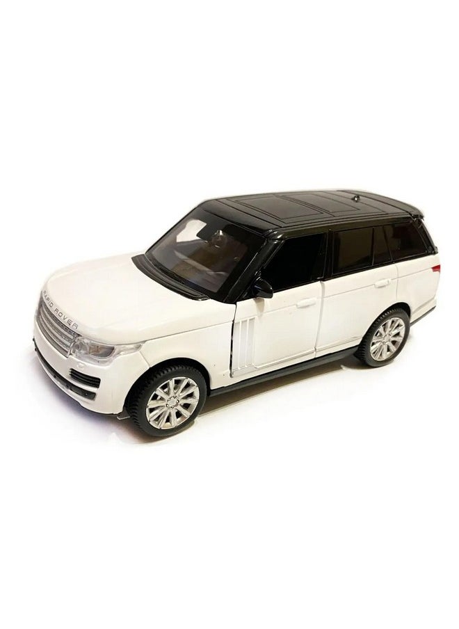 Ixora Alloy Metal Pull Back Diecast Car Scale Model Metal Pullback Toy Car with Openable Doors & Light, Music for Gift,Party Decorations Toy (1/32 Range Rover Sport - White)