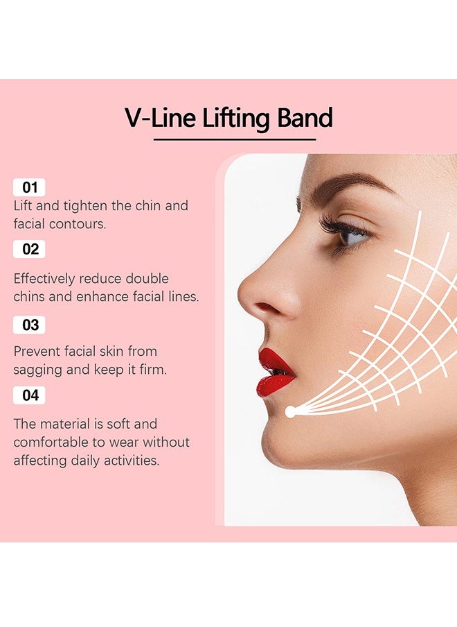 5 Pcs V Lifting Face Tape - Face Mask for Women - Lifting Collagen Face Mask Beauty - V Line Face Lifting Chin Mask - Face Lift Tape for Skin Firming & Tightening & Moisturizing - Red