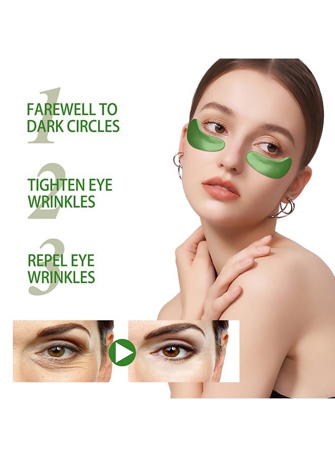 30 Pairs Seaweed Eye Mask - Under Eye Patches with Collagen and Hyaluronic Acid, Seaweed Tightening Eye Mask - Hydrating Green Eye Gel Pads for Puffy Eyes, Wrinkles, Dark Circles and Bags Under Eyes