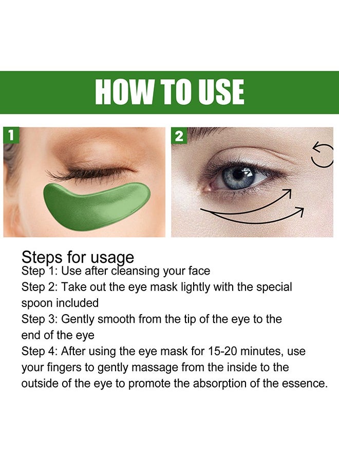 30 Pairs Seaweed Eye Mask - Under Eye Patches with Collagen and Hyaluronic Acid, Seaweed Tightening Eye Mask - Hydrating Green Eye Gel Pads for Puffy Eyes, Wrinkles, Dark Circles and Bags Under Eyes