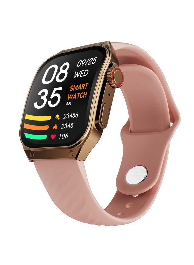 Fire-Boltt ARC 49.8mm (1.96 inch) AMOLED Always On Curved Display Smart Watch, Bluetooth Calling, Wireless Charging, 100+ Sports Modes, Water-Resistant 100+ Cloud Watch Faces (Pink)