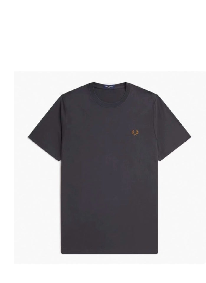 Fred Perry Men's short sleeve T-shirt Summer casual wheat embroidery pure cotton crew neck simple base