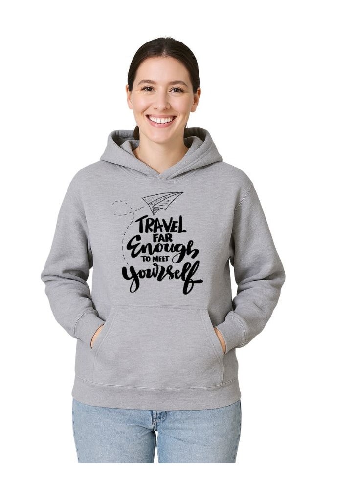 Traveller Hoodie For Women-Soft Cotton Pullover With Traveller Design-Long Sleeve With Drawstring And Pockets-Perfect For Travel,Hiking,Outdoor