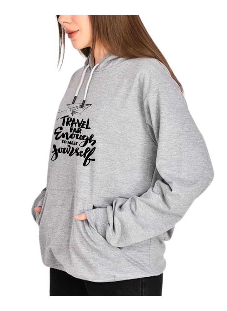 Traveller Hoodie For Women-Soft Cotton Pullover With Traveller Design-Long Sleeve With Drawstring And Pockets-Perfect For Travel,Hiking,Outdoor