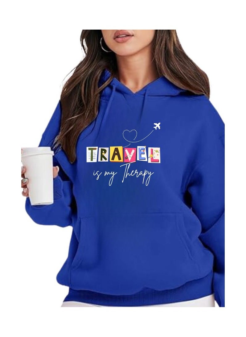 Traveller Hoodie For Women-Soft Cotton Pullover With Traveller Design-Long Sleeve With Drawstring And Pockets-Perfect For Travel,Hiking,Outdoor