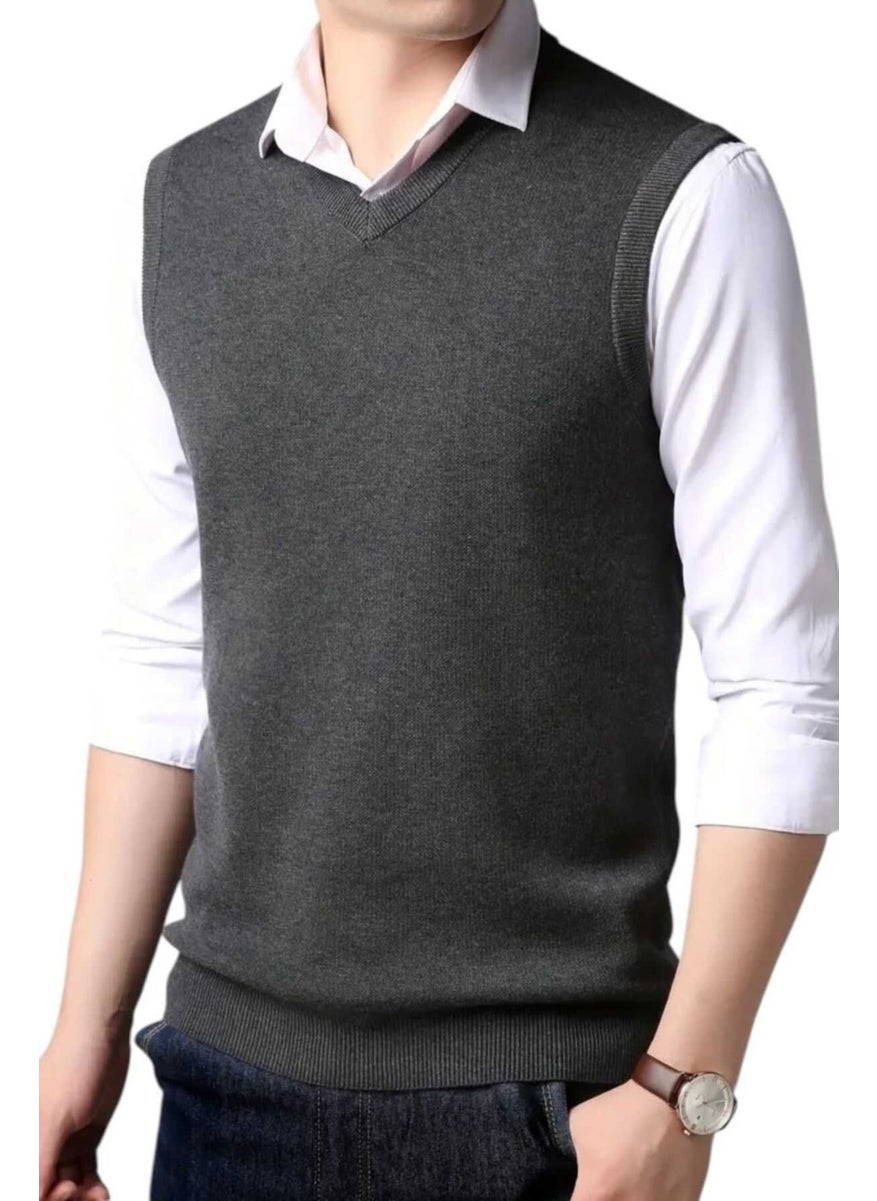 3-Piece Men's V-Neck Knitwear Non-Pilling Sweater Men's Slim Fit Sweater