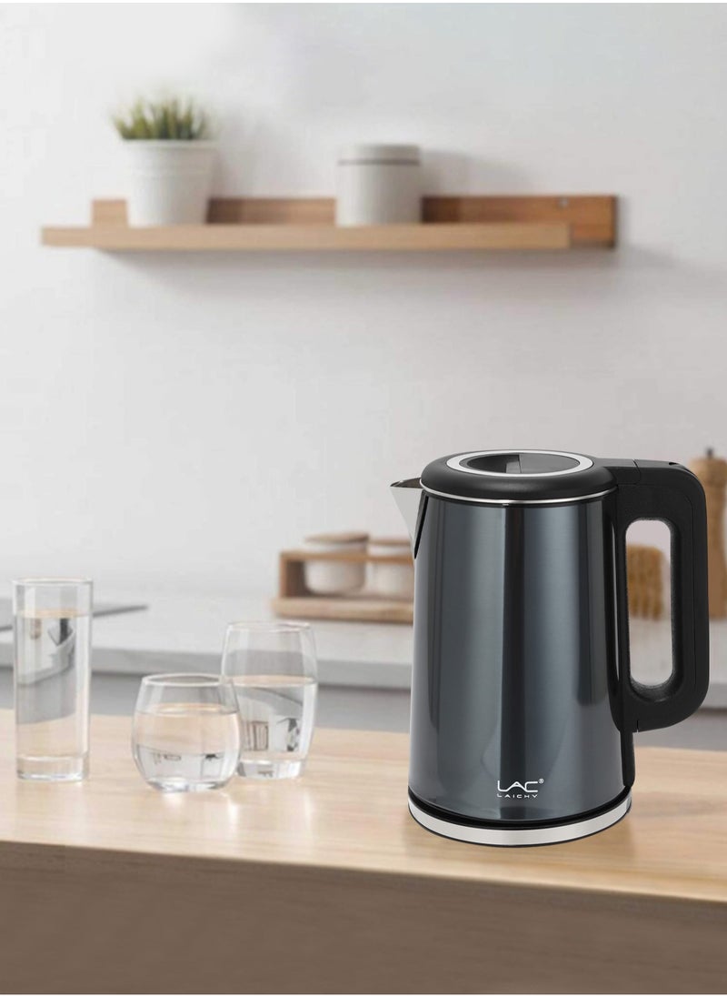 LAC LAICHY1.8L, 1500W electric kettle, stainless steel body, indicator light, 360° cordless power base, automatic shutdown, safe and durable, steel heating element, very suitable for heating beverages