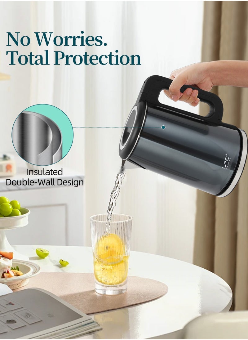 LAC LAICHY1.8L, 1500W electric kettle, stainless steel body, indicator light, 360° cordless power base, automatic shutdown, safe and durable, steel heating element, very suitable for heating beverages