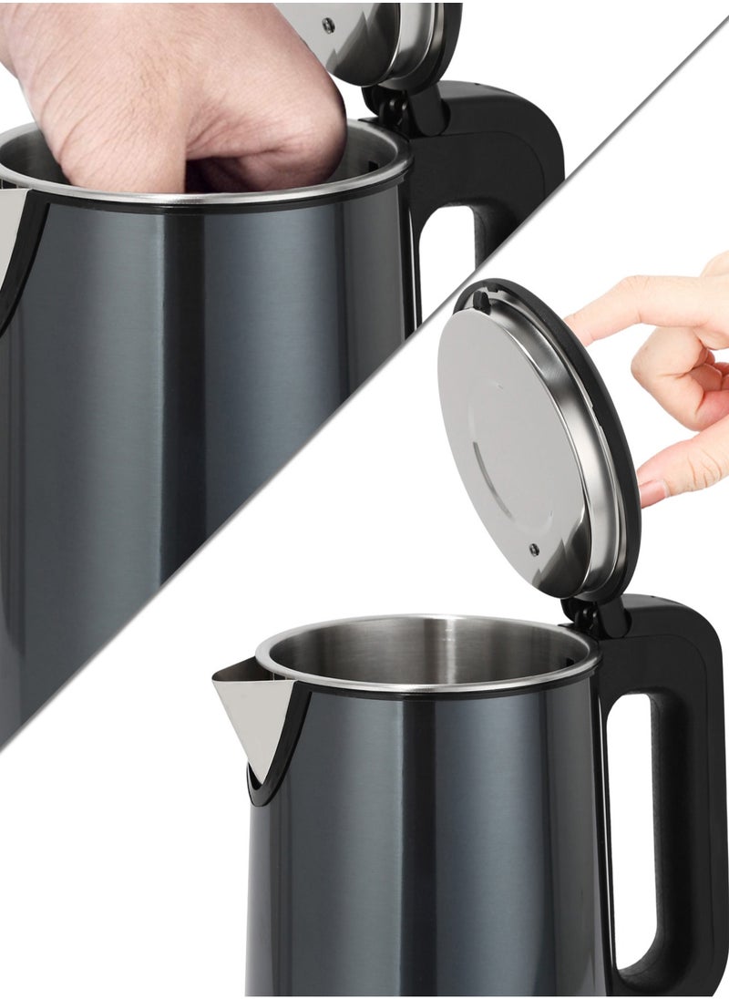 LAC LAICHY1.8L, 1500W electric kettle, stainless steel body, indicator light, 360° cordless power base, automatic shutdown, safe and durable, steel heating element, very suitable for heating beverages