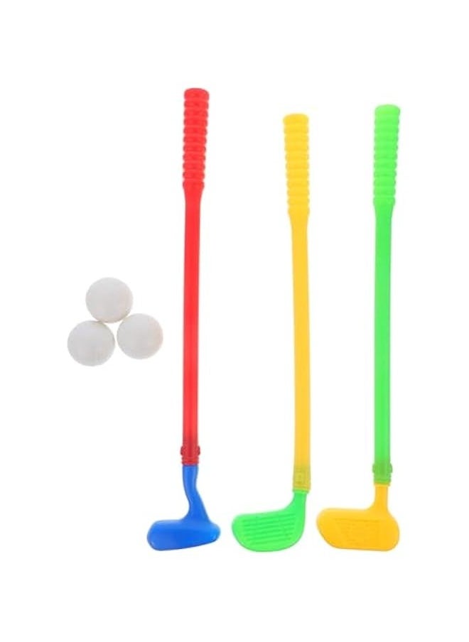 Kids Golf Clubs Plastic Toy Game for Children Develops Grasping Skills, Pretend Golf Club Play House Toy Ideal for Indoor Outdoor Play Toddlers Boys Girls