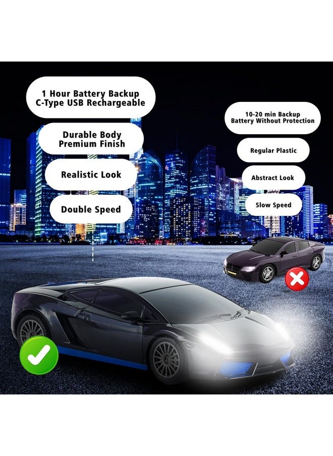 Wembley Remote Control Car for Kids Rechargeable Mini RC Car High Speed Racing Car Toys for Kids 5 Years 12 Boys - Black & Blue