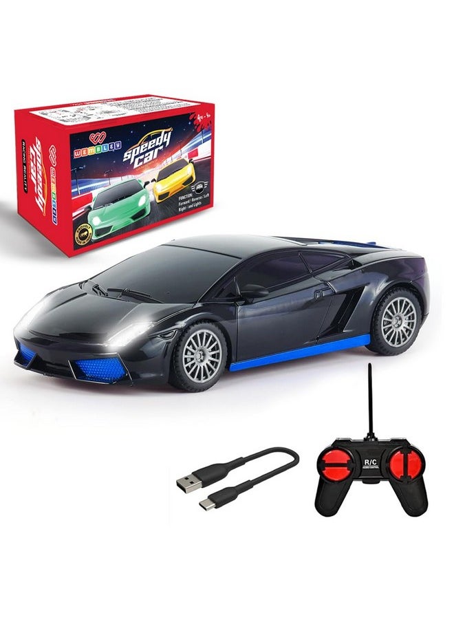 Wembley Remote Control Car for Kids Rechargeable Mini RC Car High Speed Racing Car Toys for Kids 5 Years 12 Boys - Black & Blue