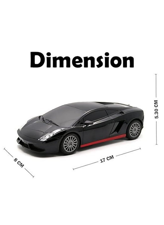 Wembley RC Car High Speed Mini 1:24 Scale USB Rechargeable Remote Control Car for Kids | Racing Car (Black & Red)