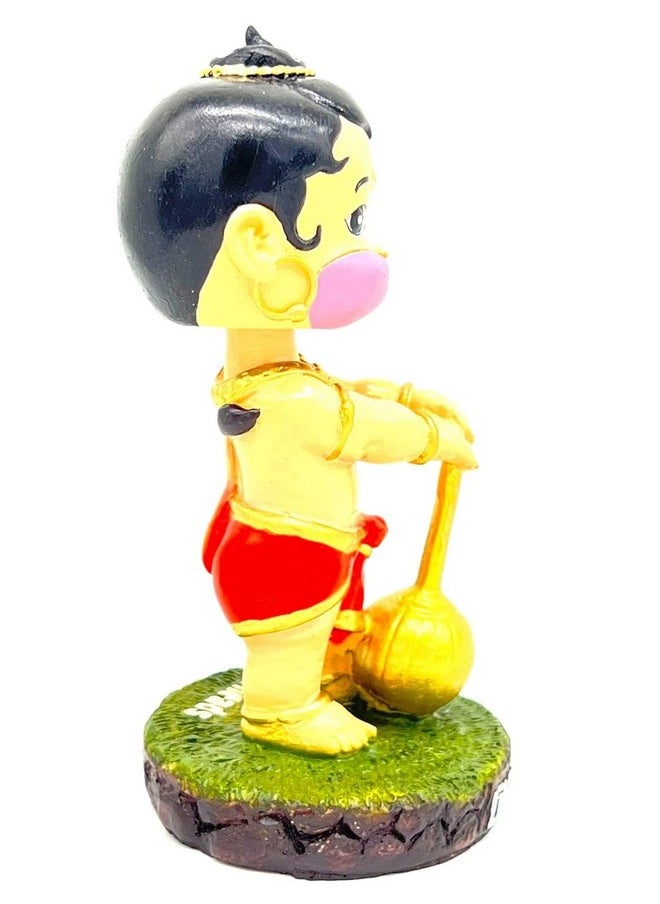 Awestuffs Polyresin, Indian Superstars Car Decoration Bobblehead Action Figure (Little Hanuman, Multicolor, Medium)