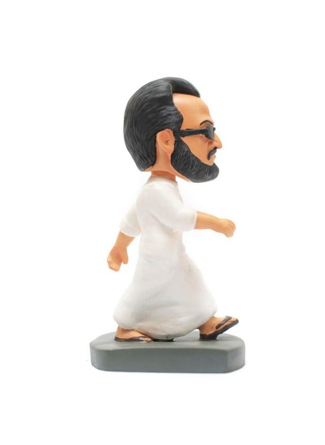 Awestuffs Indian Superstars Rajnikanth Polyresin Bobblehead Action Figure (White) (Rajnikanth Thalaiva)