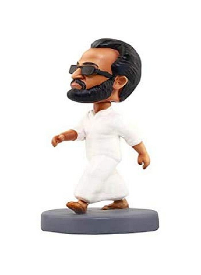 Awestuffs Indian Superstars Rajnikanth Polyresin Bobblehead Action Figure (White) (Rajnikanth Thalaiva)