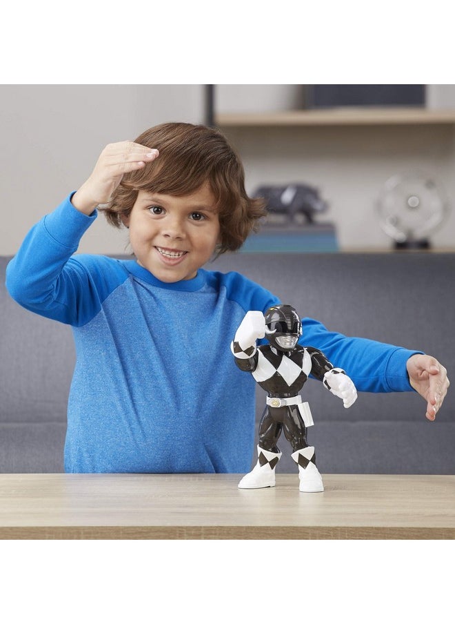 Power Rangers Playskool Heroes Mega Mighties Power Rangers Mighty Morphin Power Rangers Black Ranger 10-Inch Figure,Collectible Toys,Kids Ages 3&Up