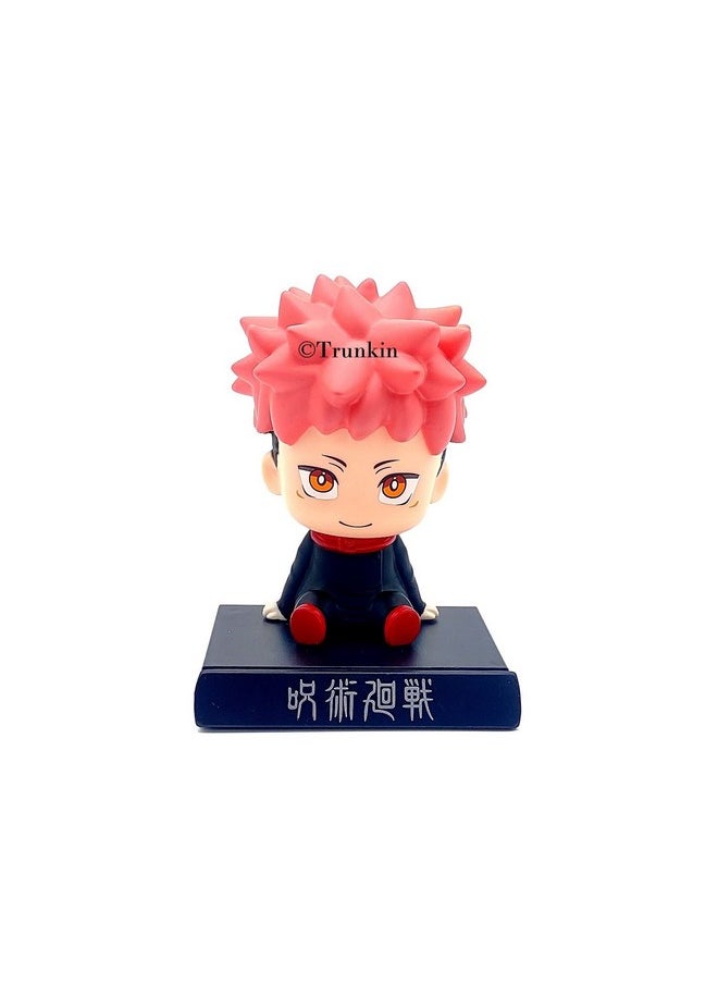 Trunkin Itadori Yuji Jujutsu Kaisen Bobblehead Rubber Action Figure Bobble Head Anime Weeb,Multicolor,10 X 10 cm
