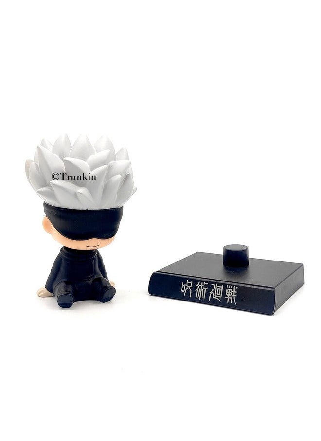 Trunkin Jujutsu Kaisen Gojo Satoru Bobblehead | PVC Anime Figurine | Model Anime Toys Bobble Head (Multicolor) - 14 Cms