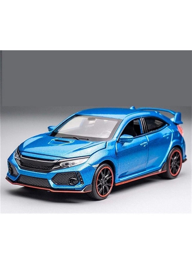 Ixora Blue1:32 Civic Type R Die-Cast Metal Pull-Back Open-Able Doors Toy Cars Kid Play-Set Toy Die-Cast Metal Toy Car Die Cast Cars Pullback Toy Car for Kids Toy Car Best Gifts Toys for Kids