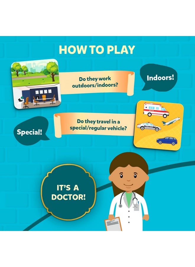 Skillmatics Card Game - Guess in 10 Junior Community Helpers for Kids, Boys, Girls, and Families Who Love Board Games and Educational Toys, Travel Friendly, Gifts for Ages 3, 4, 5, 6