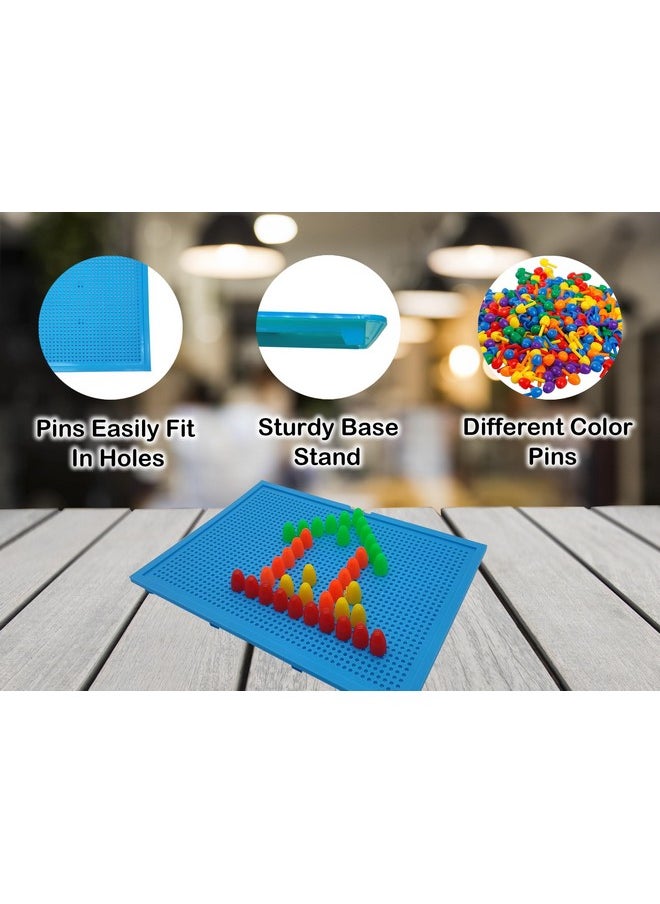 VGRASSP 200+ Pcs Early Educational Small Mushroom Nail Pin Board Toy for Kids - Color Recognition & Learning Pegboard for Boy and Girls - Birthday Return Gift - Color As Per Stock