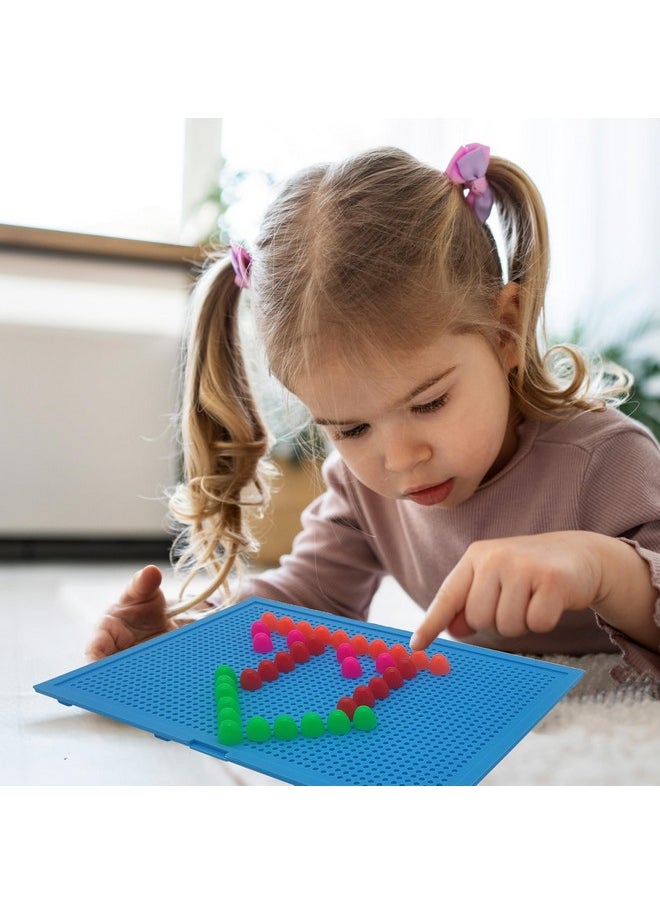 VGRASSP 200+ Pcs Early Educational Small Mushroom Nail Pin Board Toy for Kids - Color Recognition & Learning Pegboard for Boy and Girls - Birthday Return Gift - Color As Per Stock