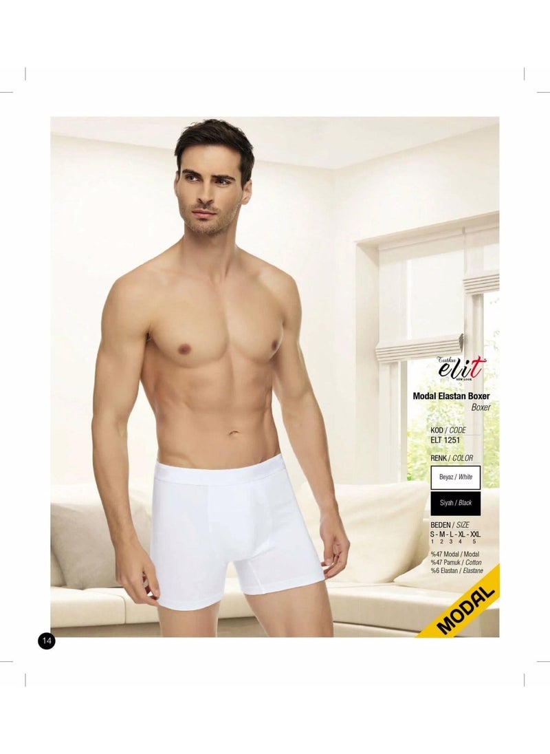 Men's Modal Lycra Boxer 1251 - 12 Pieces