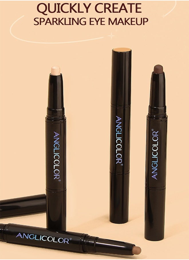 Double-ended Eye Shadow Stick, Long Lasting Waterproof Eye Shadow, Multi-Purpose Highlighter Eye Brightener Stick