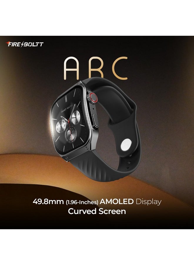 Fire-Boltt ARC 49.8mm (1.96 inch) AMOLED Always On Curved Display Smart Watch, Bluetooth Calling, Wireless Charging, 100+ Sports Modes, Water-Resistant 100+ Cloud Watch Faces (Gun Metal Grey)