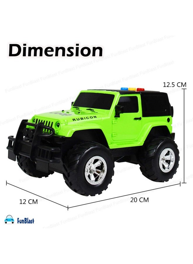 FunBlast Off Road Jeep Toy for Kids, Pull Back Jeep Toy with Light and Sound for Kids, Friction Power Toy Jeep for 3+ Years Old Kids, Boys and Girls (Green)