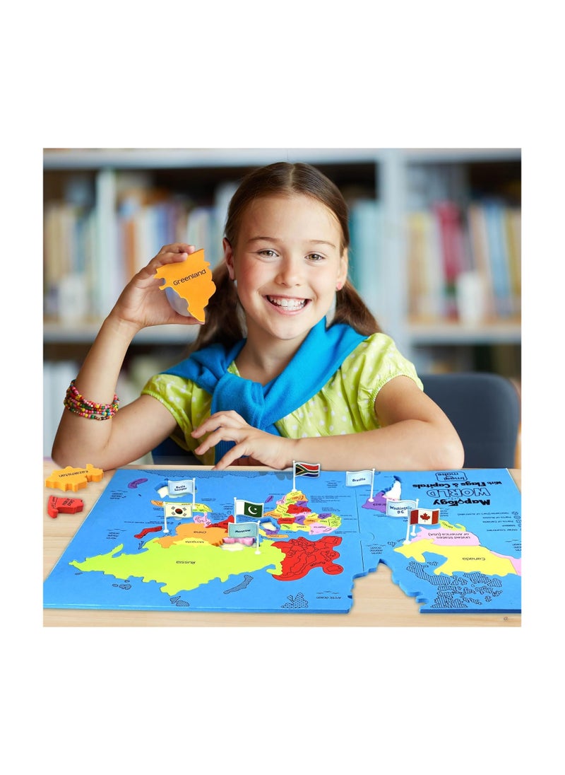 Imagimake: Mapology World With Flags & Capitals- With Country Shaped Pieces- Jigsaw Puzzle And Educational Toy for Boys And Girls Above 5 Years- Excellent Birthday Gift