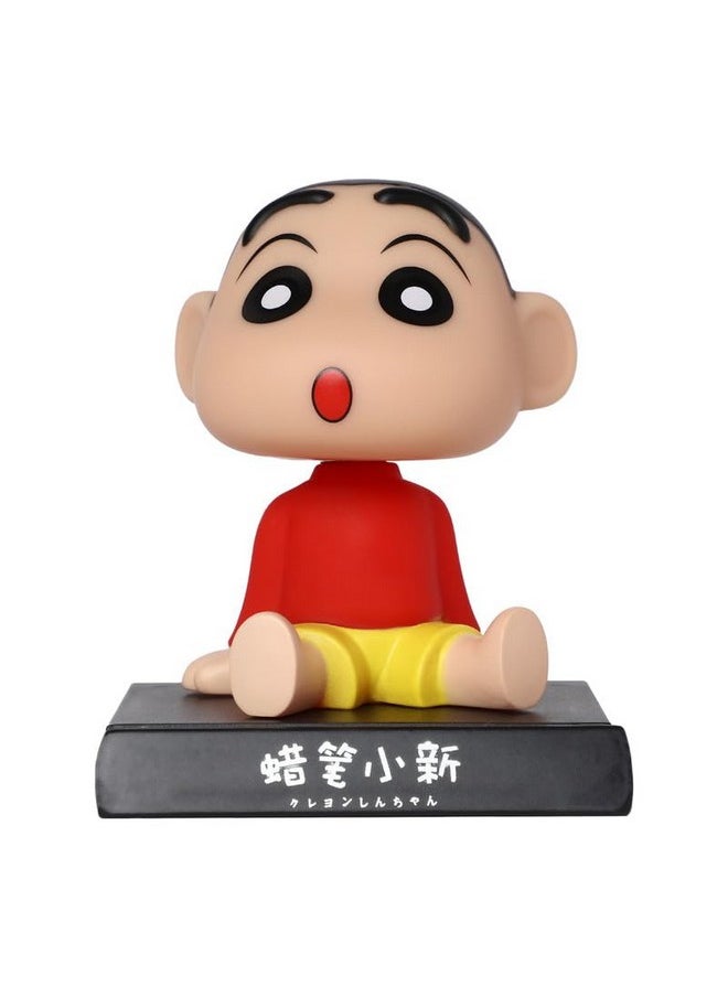 Techpro Super Hero Action Figure Limited Edition Bobblehead with Mobile Holder for Car Dashboard, Office Desk & Study Table- (Shinchan)