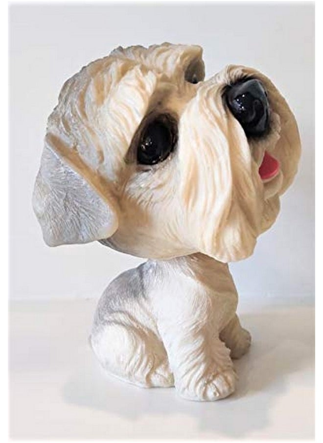 Awestuffs Dog Bobblehead Resin Bobblehead Action Figure for Car, Desk, Office, Home Decor (Schnauzer)