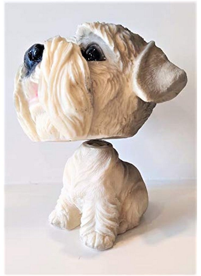 Awestuffs Dog Bobblehead Resin Bobblehead Action Figure for Car, Desk, Office, Home Decor (Schnauzer)