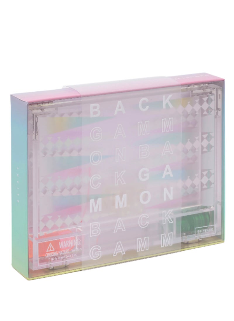 Take Me Anywhere Mini Lucite Backgammon Aurora