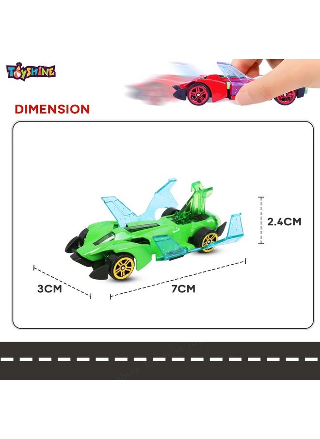 Toyshine Pack of 6 Free Wheel Speed Racing 1:72 Scale Die cast Kids Collectable Vehicle Toy Set Educational Play Set Return Gift for Age 3+, Multicolor