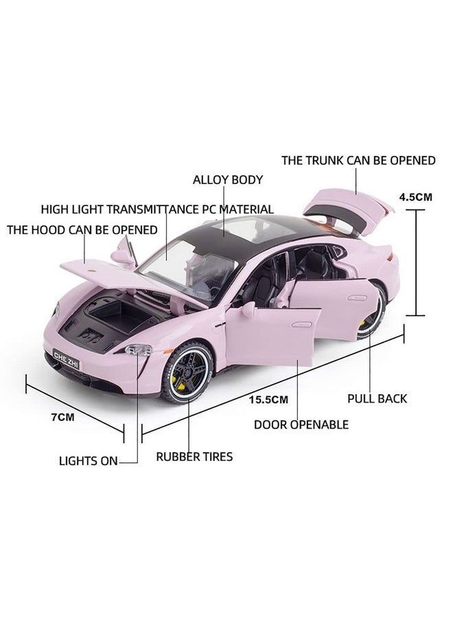 Ixora 1:32 Scale Die-Cast Porrsche Taycan with Openable Doors,Pull Back Action & Glowing Lights and Model Metal Pullback Toy (Colors as Per Stock) (Pack of 1)