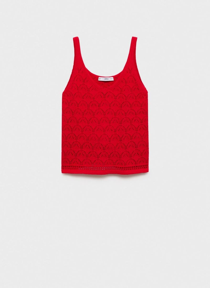 Openwork Details Knit Top