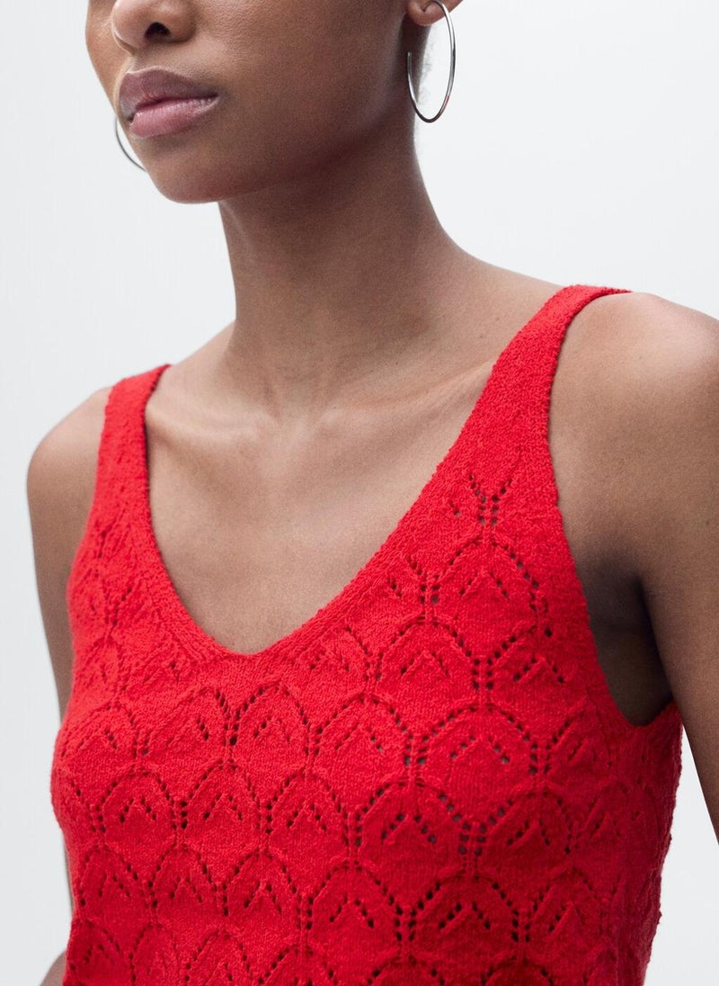 Openwork Details Knit Top