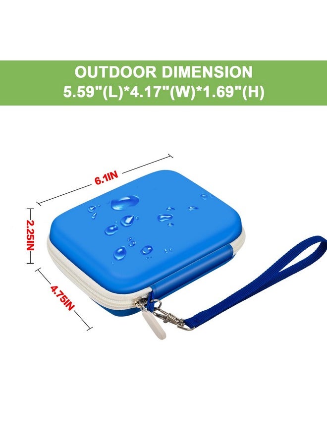 Universal Hard Case For Anbernic Rg35Xx/Rg353V/R36S Handheld Game Consoles Fits Retro Mini Players With Charging Cable, Earpods, Batteries And Accessories Blue