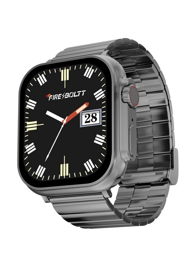 Fire-Boltt Gladiator + 1.96” AMOLED Display Luxury Smartwatch, Rotating Crown, 115+ Sports Modes & Bluetooth Calling, AI Voice Assistant, Gaming
