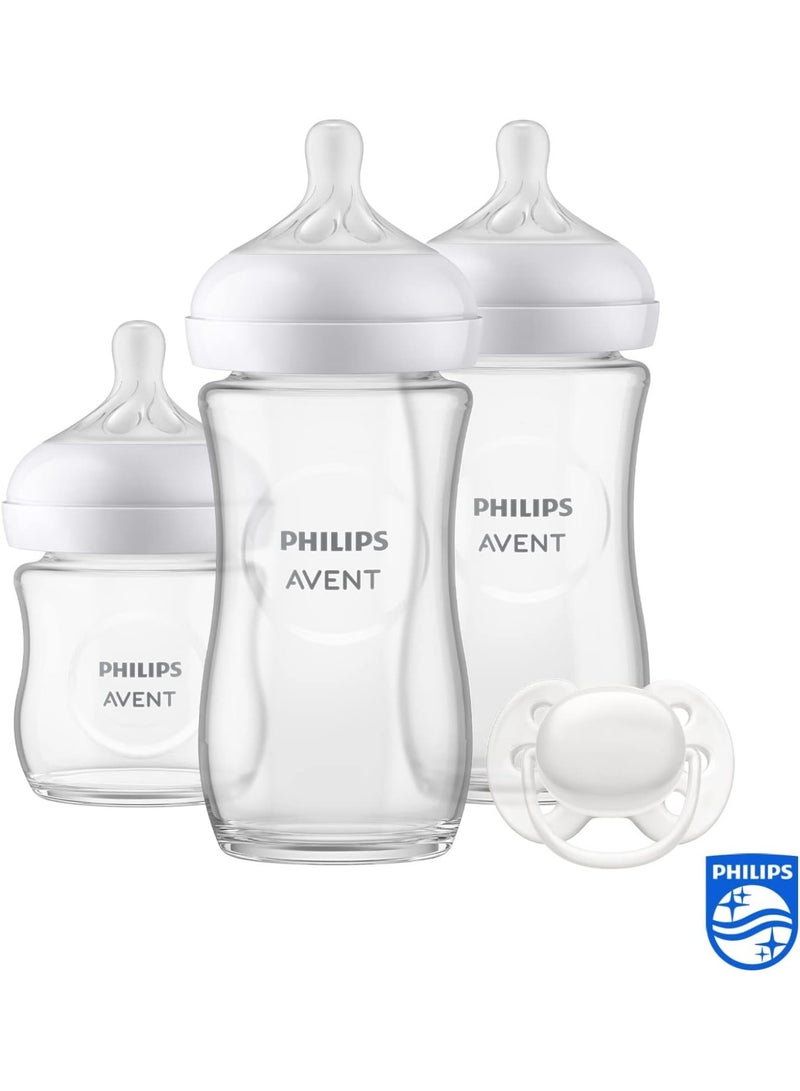 Glass Baby Bottle Newborn Gift Set 3 Baby Milk Bottles Ultrasoft Pacifier For Babies
