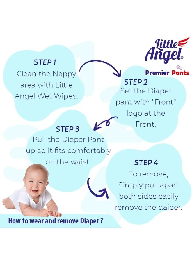 Little Angel Premier Baby Diaper Pants (4 x 28 Pcs) - New Born (112 Pieces)